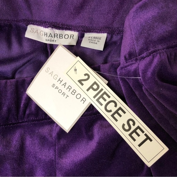 Nwt - SAG HARBOR SPORT - Purple 2-Piece Jogger Set  w/ Pearl Accents - Size XL - Picture 4 of 7